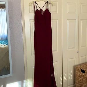 A wine colored City Triangles Prom Dress. Size 2